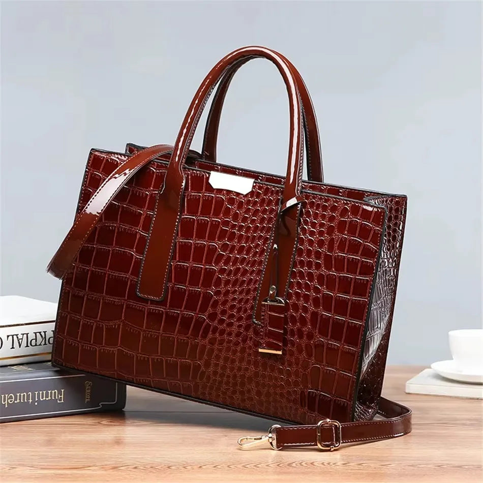 Luxury Handbag Fashion Print Large Capacity Soft Leather Women Shoulder Crossbody Bag Leisure Designer Ladies Purses and Handbag luxecrown.co.uk