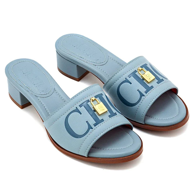 CH 2026 Elegant Women's Sandals Leather Dressy Party Evening Luxury Metal Buckle Non Slip Comfort Women Shoes Gift Box luxecrown.co.uk