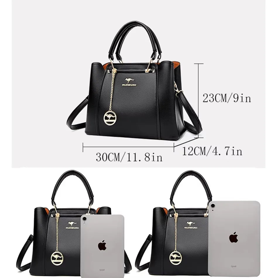 Luxury Handbag Fashion Print Large Capacity Soft Leather Women Shoulder Crossbody Bag Leisure Designer Ladies Purses and Handbag luxecrown.co.uk