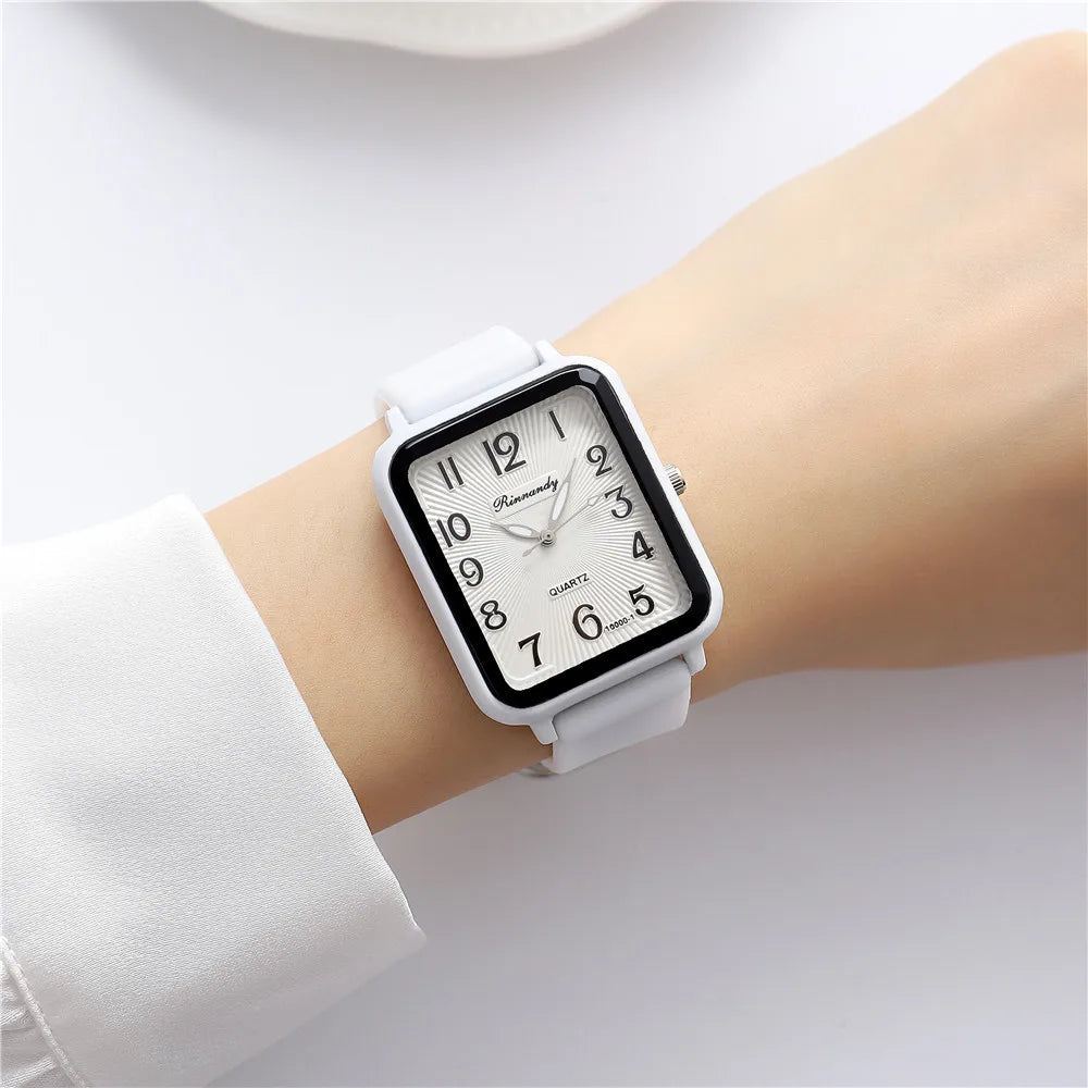 Watches for Women Rectangle Digital Watch Simple Women Quartz Wrist Watch Silicone Strap Lady Clock Relogio Feminino Reloj Mujer Streetsharks