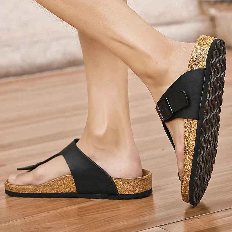 2025 Men's Non-Slip Slippers Quick-Dry Indoor Outdoor Sandals Soft Sole Comfortable Summer Footwear Euro 35-46 Brown/Black luxecrown.co.uk