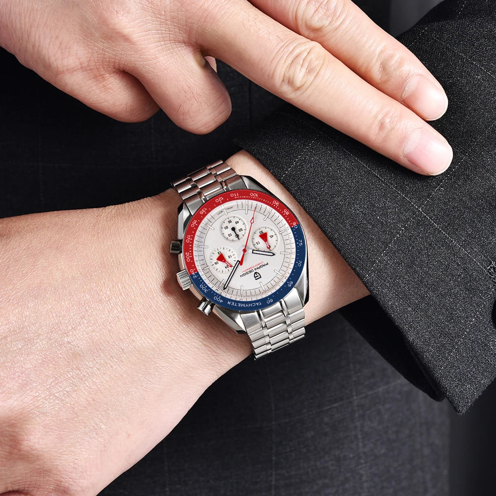 2025 New PAGANI DESIGN Moon Men's Watches Top Luxury Quartz Watch Man VK63 Chronograph Wristwatch AR Sapphire Mirror Waterproof