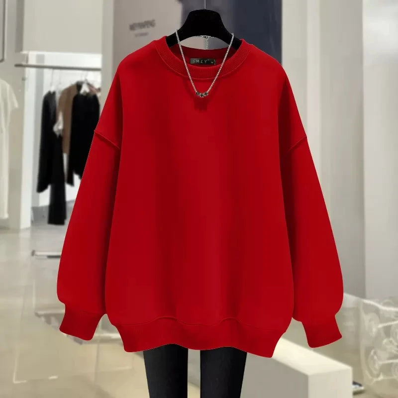 Luxury Brand Tiger Print Spring Autumn and Winter Fashion Loose Round Neck Pullover Sweater Women's Velvet Thicker Streetsharks