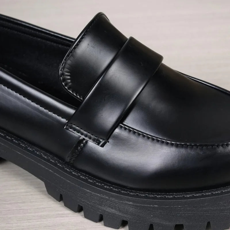 British Style Platform Loafers Women 2026 Plus Size Round Toe Single Shoes Woman Thick Bottom Pu Leather Shoes Mujer luxecrown.co.uk