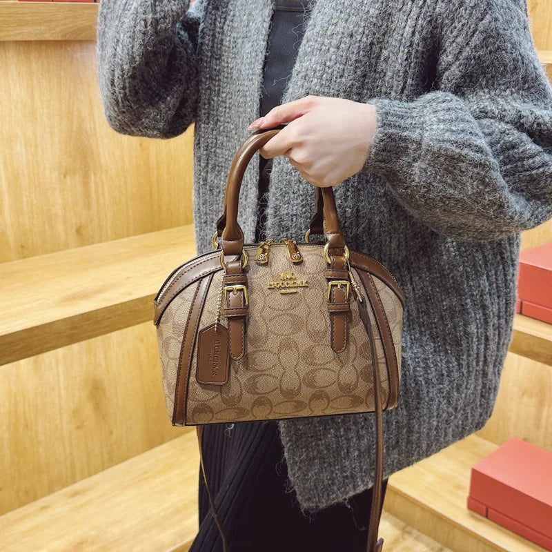 Fashion Women's Shell Bag Luxury Retro Clutch Tote Premium Printed Leather Crossbody Bag for Women Elegant Shell-Shaped Handbag luxecrown.co.uk