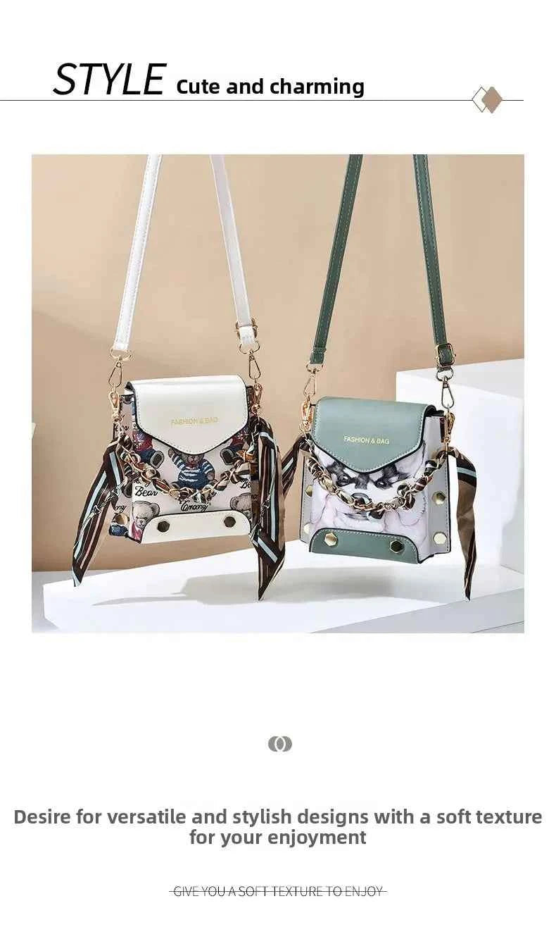 New Faion Women's Mobile Phone Menger Bag Pur Double oulder Bag PU Leather No Brand Registered Trademark