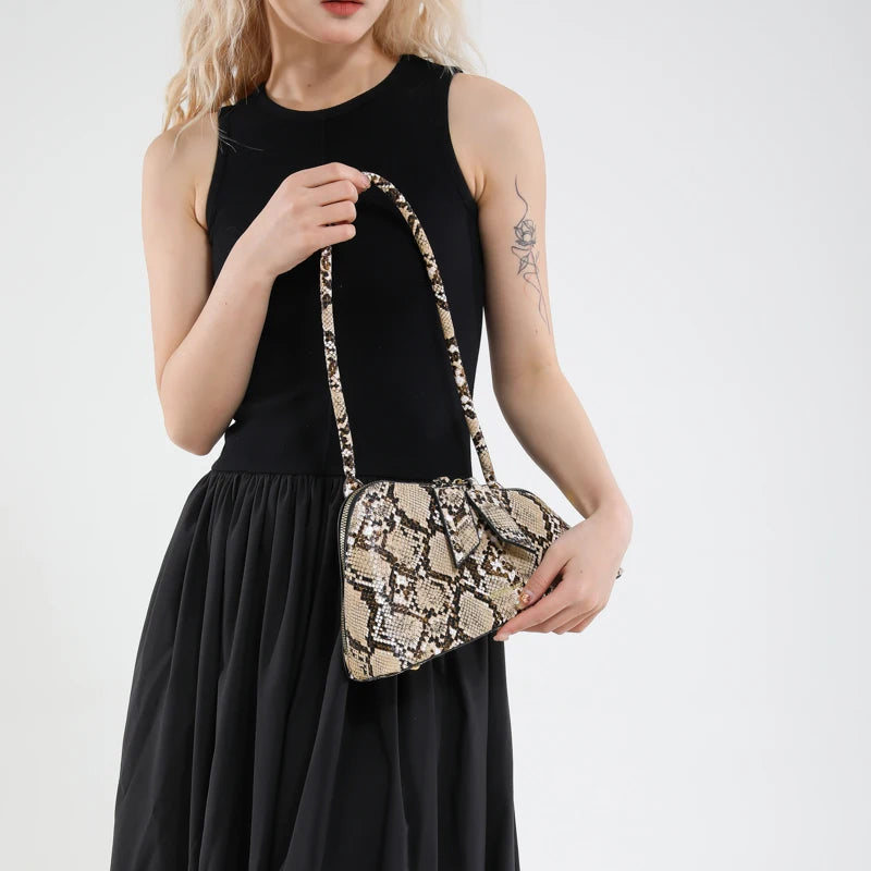 LEFTSIDE Pu Leather Underarm Bags for Women 2025 Korean Fashion Leopard Handbags and Purses Small Luxury Party Shoulder Bag Streetsharks