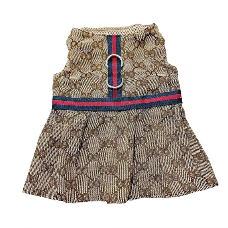 Pet Couple Clothing Designer Luxury Women Dog Dress Men Dog Chest Back Vest Puppy Clothes Beautiful Skirt Traction Rope Leash luxecrown.co.uk