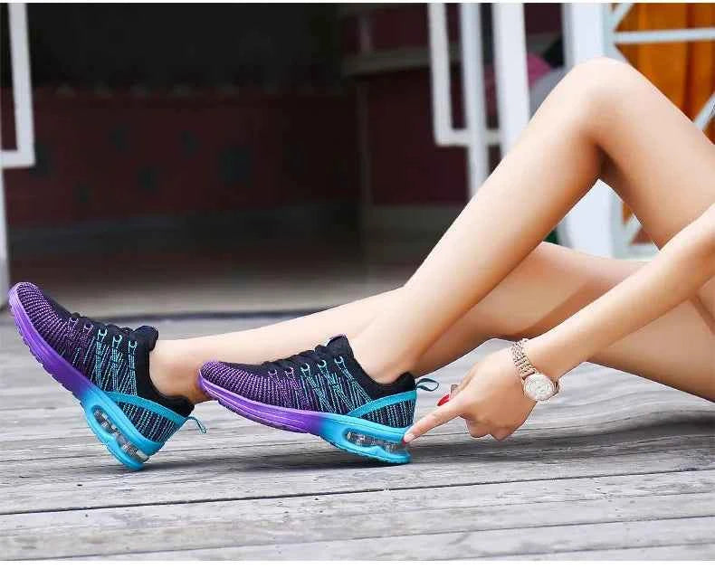 Spring 2023 Plus Size Women's Shoes Low Top Round Toe Mesh Breathable Casual Sports Shoes Weave Knit Lower Heel