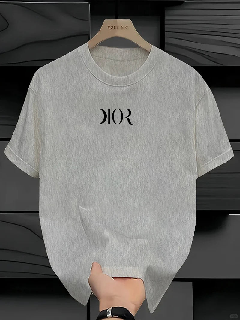 New Summe Luxury Brand T-shirt Pure Cotton Flat Print Large Size Round Neck Short Sleeve Men's and Women's Top T-shirt luxecrown.co.uk