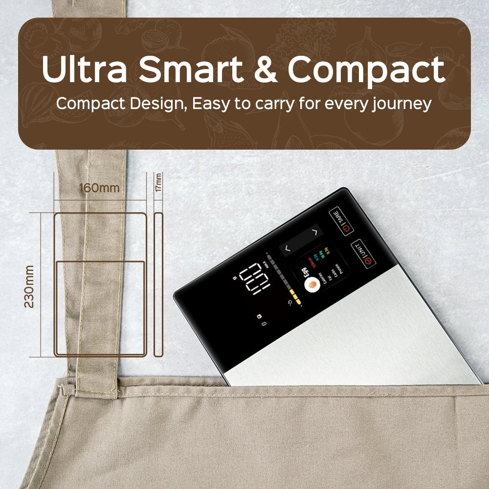 Smart Kitchen Scale Connects to Mobile App for Food Calorie Calculation Fitness Weight Loss Body Management luxecrown.co.uk