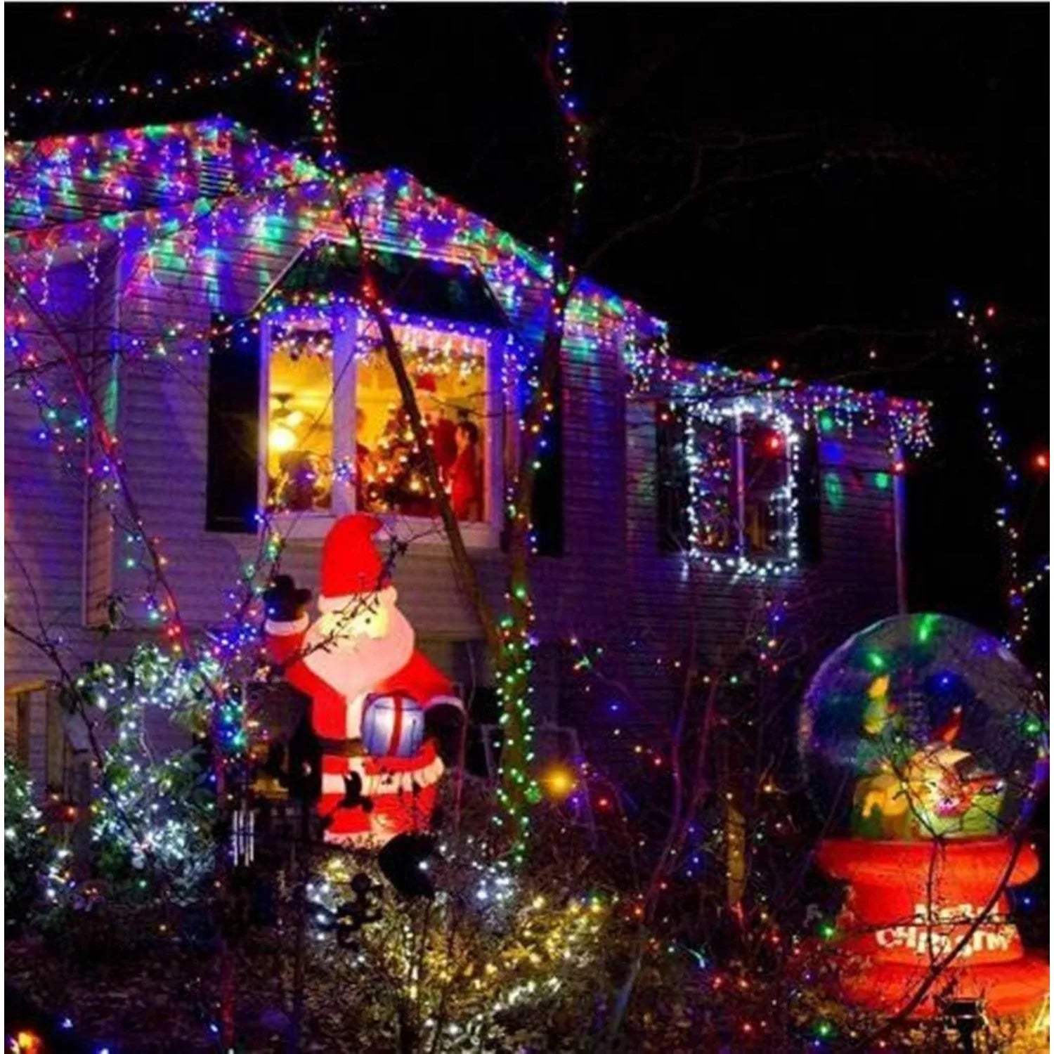 Solar String Lights,50 LED Outdoor Garden Fairy Lights Waterproof   Decorative Lights for Christmas Party Indoor Bedroom Deco Streetsharks