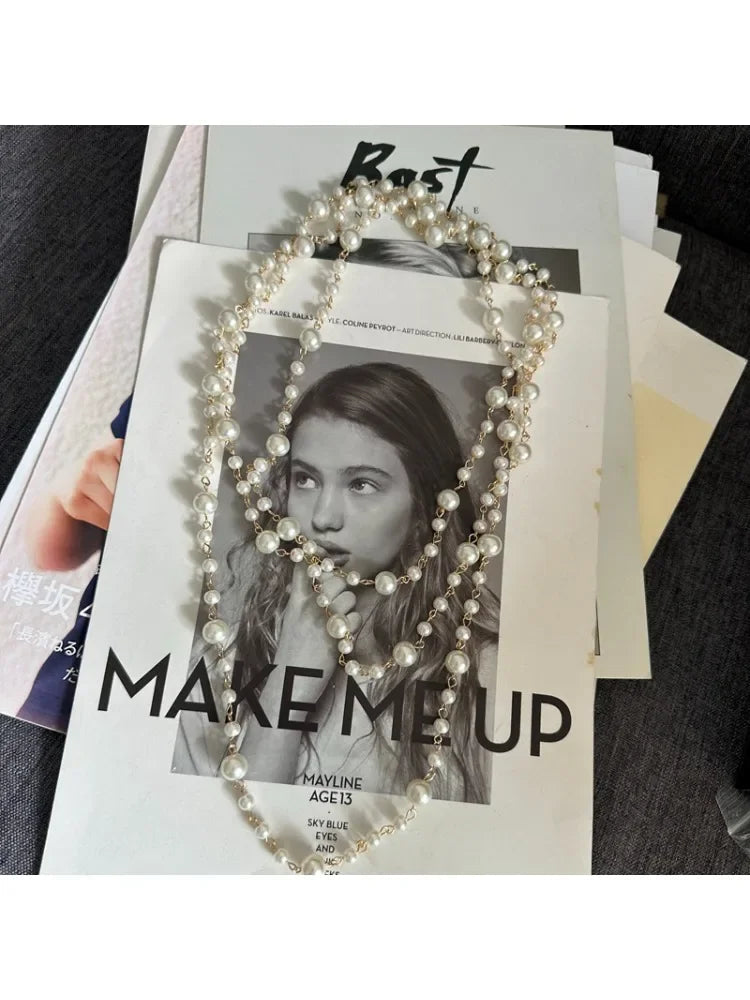 Women Elegant Pearl Clavicle Chain Collares Ladies Short Pendant Necklaces Earrings Choker Jewelry set Streetsharks