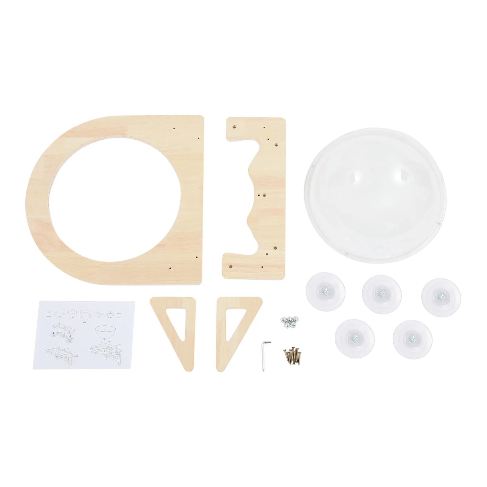 Clear Cat House Wall-Mounted Wooden Cat Space Capsule Clear Capsule Kitten Walls Shelves 15.75inch Load-bearing Up to 16.53lbs luxecrown.co.uk