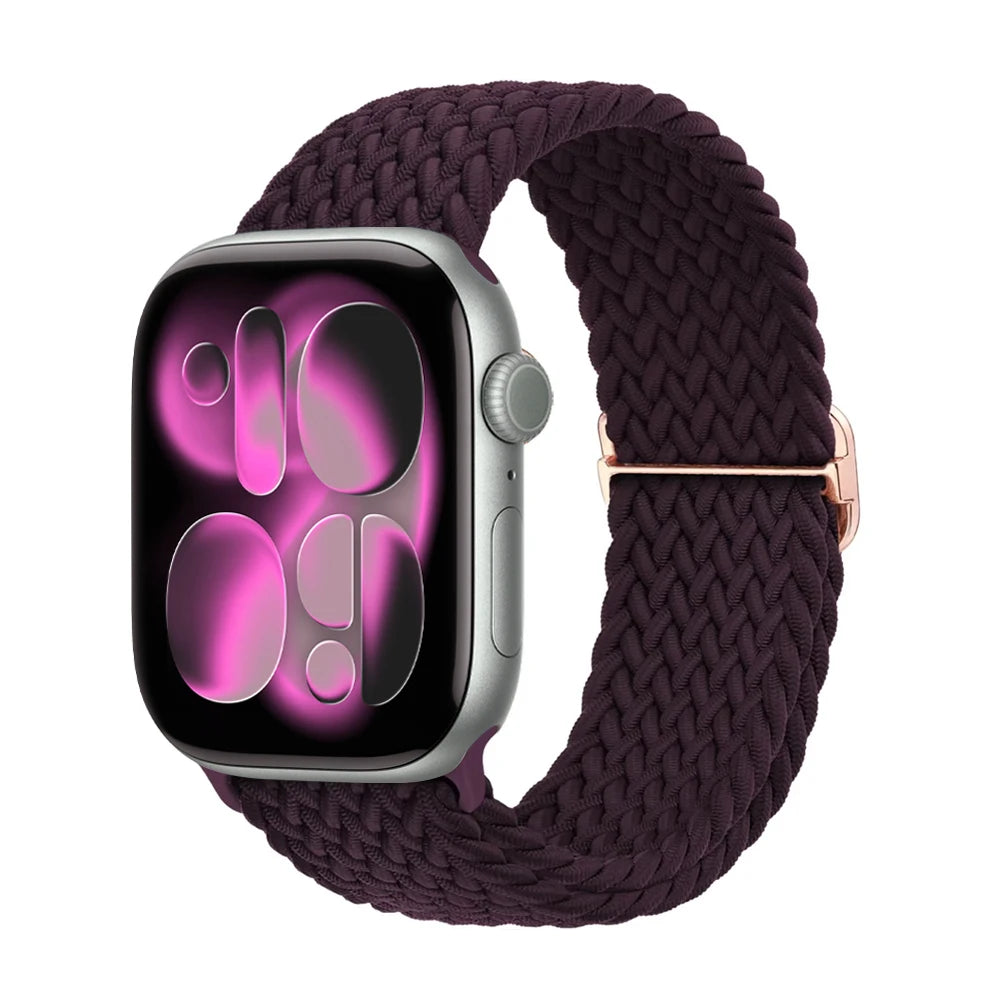 Apple Watch Band 42mm 46mm 44mm 40mm 45mm Ultra 3 49mm Braided Bracelet Correa Series 11 10 9 8 7 6 SE3 Smartwatch Straps luxecrown.co.uk