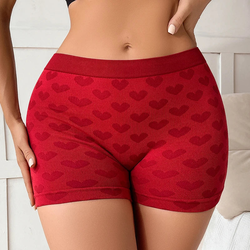 Your Own Logo Text Professional Custom Panties Love Heart Pink Knitting Underwear High-waisted Comfortable Breathable Panties Streetsharks