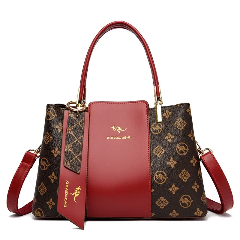Luxury Handbag Fashion Print Large Capacity Soft Leather Women Shoulder Crossbody Bag Leisure Designer Ladies Purses and Handbag luxecrown.co.uk