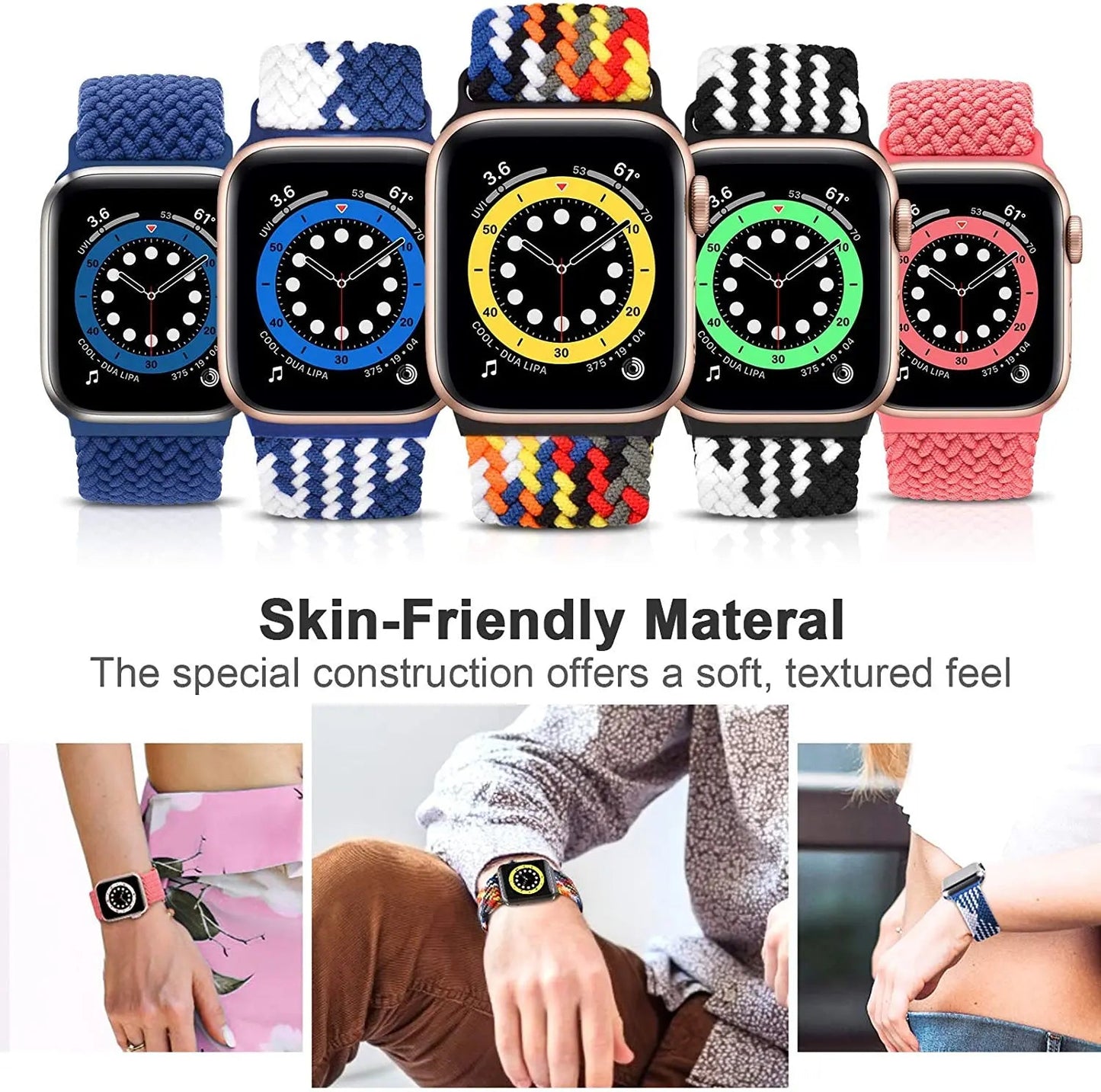 Braided Solo Loop Strap For Apple watch band 44mm 40mm 49mm 45mm 41mm Elastic Nylon bracelet iWatch series 8 3 se 6 7 Ultra 2 9 luxecrown.co.uk
