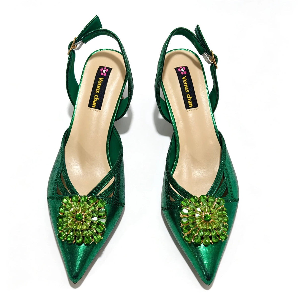 2026 Italian Peach Gold Rhinestone HAND CRAFTED UPPER Pointed Toe Women High Heels Shoes and Bag Set Elegant Party Shoes luxecrown.co.uk