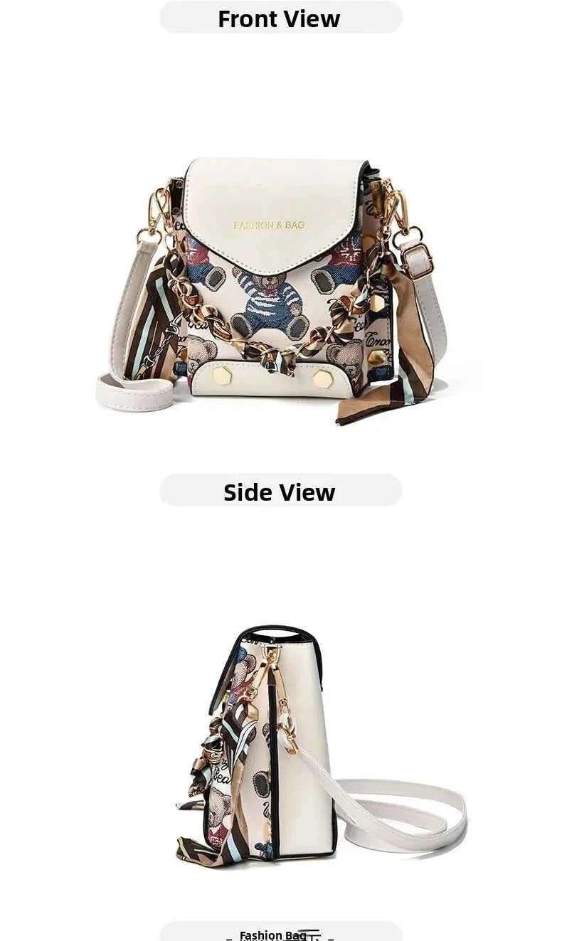 New Faion Women's Mobile Phone Menger Bag Pur Double oulder Bag PU Leather No Brand Registered Trademark