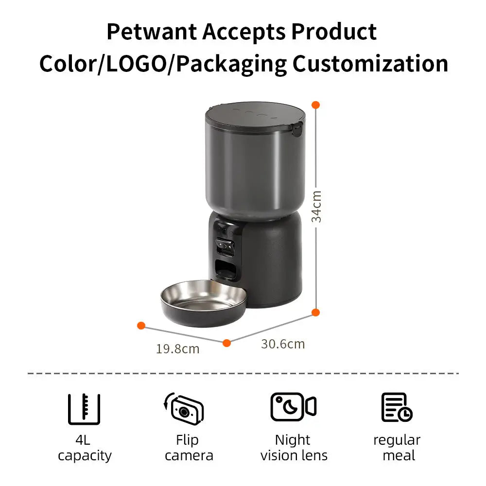 Coofull Elecpet 3 in 1 Smart Pet Feeder With Laser Tracking App Control AI Powered 4L Automatic Cat Food Dispenser luxecrown.co.uk