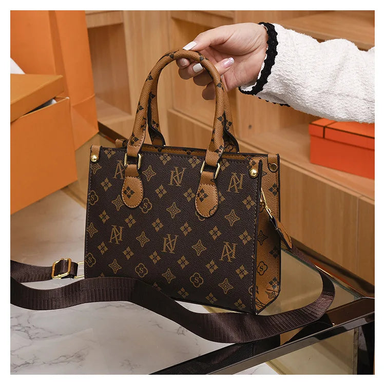 Elegant Retro Women's Tote Bag Single Shoulder Crossbody Bag Floral Print Ladies Handbag Luxury Texture Commuter Messenger Bag luxecrown.co.uk