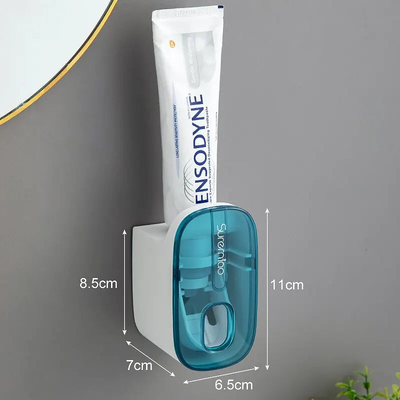 1 PCS Automatic Toothpaste Dispenser Bathroom Accessories Wall Mount Lazy Toothpaste Squeezer Toothbrush Holder Streetsharks