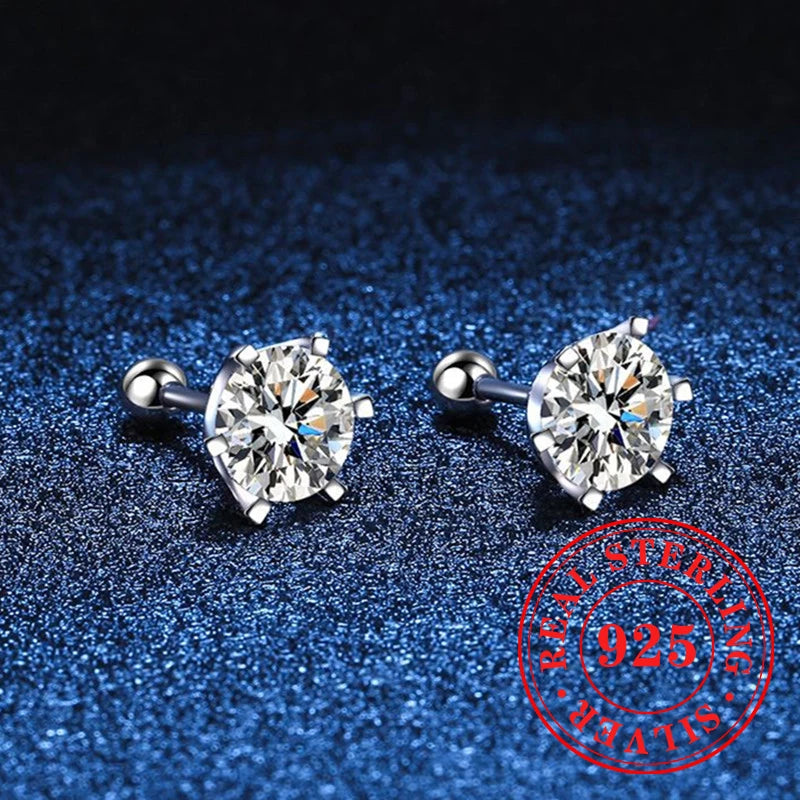 Huitan 925 Sterling Silver Shining White Cubic Zirconia Stud Earrings Luxury High Quality Jewelry Women Wedding Eternity Jewelry Streetsharks