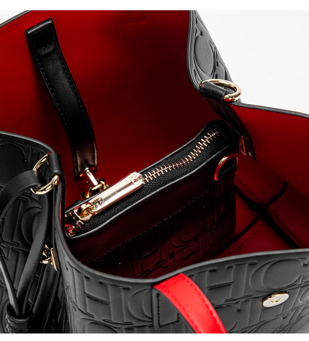 CHCH Women's Tote Bag New Steel Embossed Handheld Bun Mother Shopping Bag Streetsharks