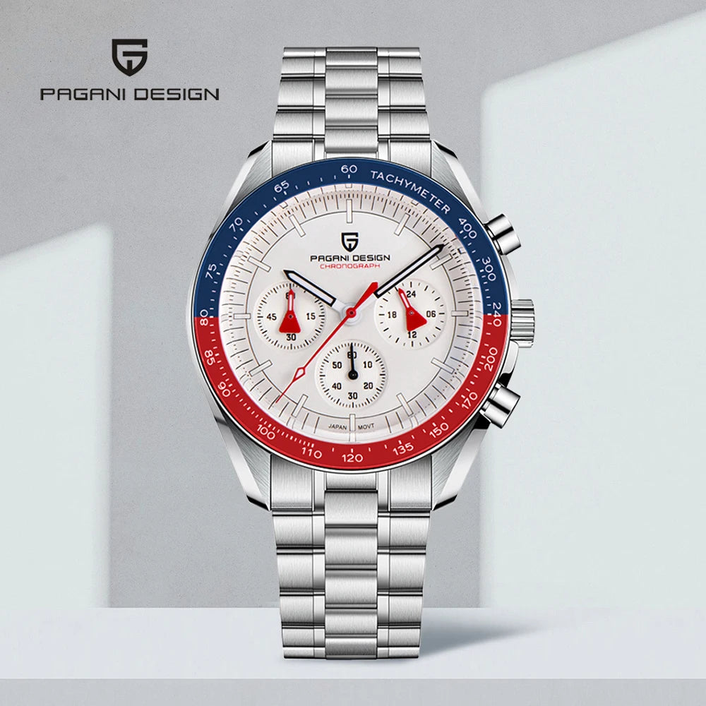 2025 New PAGANI DESIGN Moon Men's Watches Top Luxury Quartz Watch Man VK63 Chronograph Wristwatch AR Sapphire Mirror Waterproof