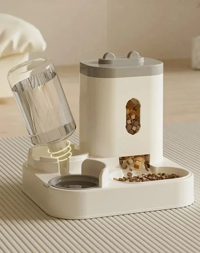 Automatic Feeder Dog Cat Food Bowl With Water Fountain Large Capacity Pet Food Storage Dispenser Container Puppy Pet Accessories luxecrown.co.uk
