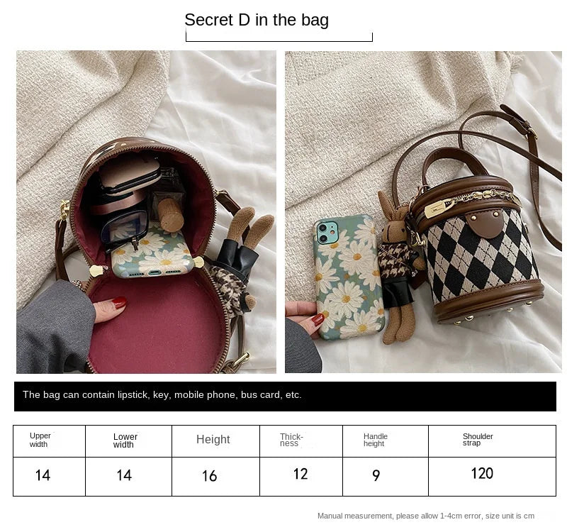 Women's Bag for Women Fashion Luxury Designer Zipper Small Handbags For Women Leather Bucket Shoulder Bag 2023 New Trend Pendant Streetsharks