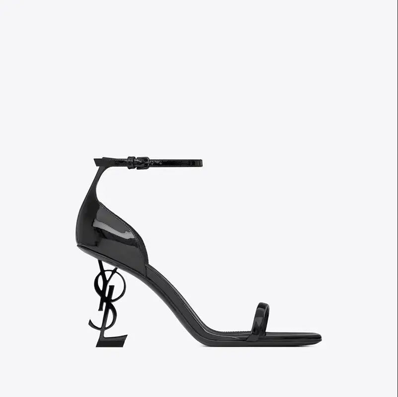 High Heel Open End Sandals, Sexy, with Unique Strap, Red Wine Color, Elegant Personality New Summer Style Elegant Ladies Sandals luxecrown.co.uk