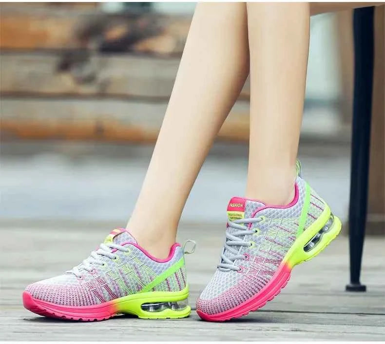 Spring 2023 Plus Size Women's Shoes Low Top Round Toe Mesh Breathable Casual Sports Shoes Weave Knit Lower Heel