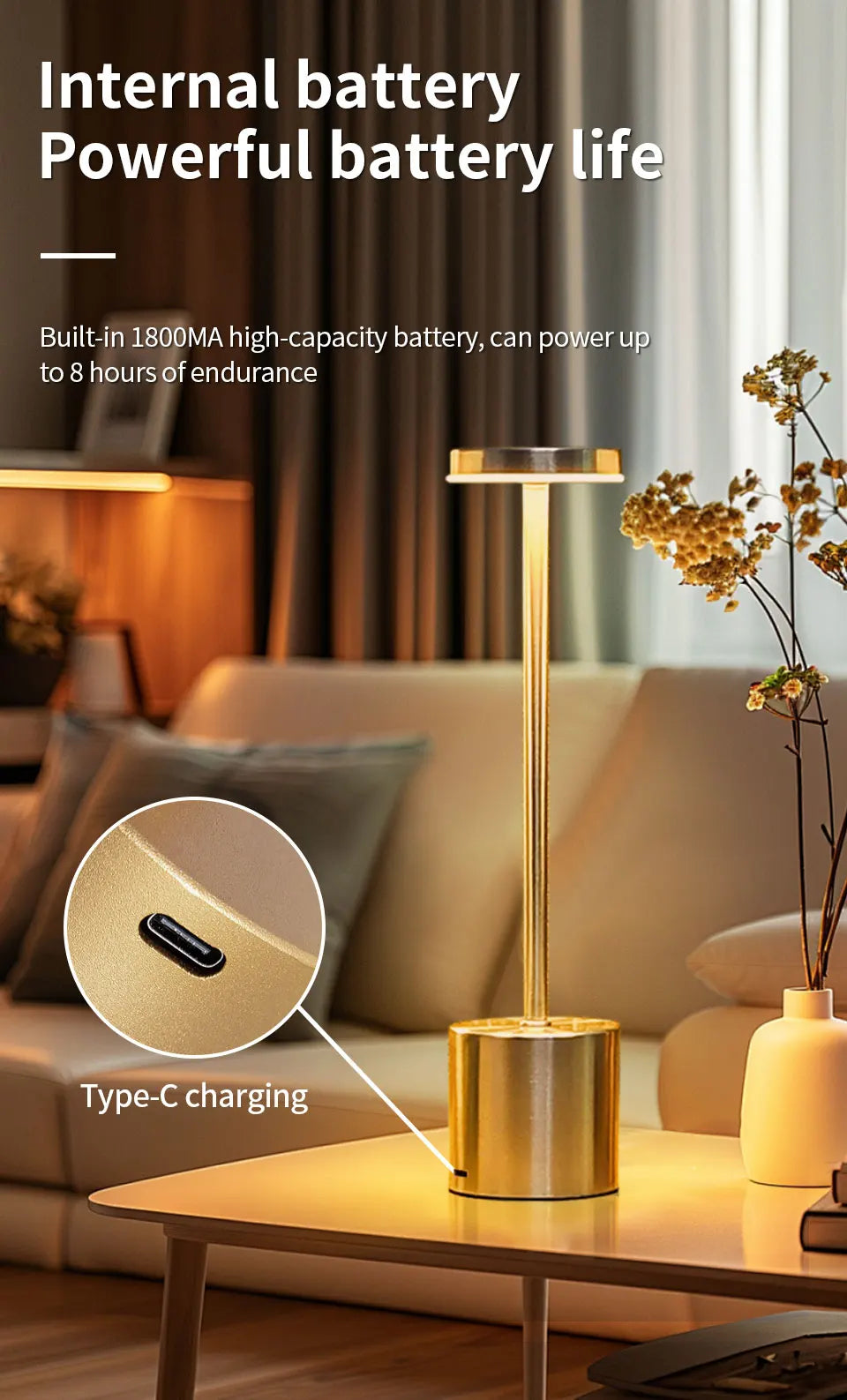Classic Table Lamp USB Rechargeable Night Light Stepless Dimming Touch Desk Lamp 3 Colors Bedside Lamp Bar Hotel Decoration luxecrown.co.uk