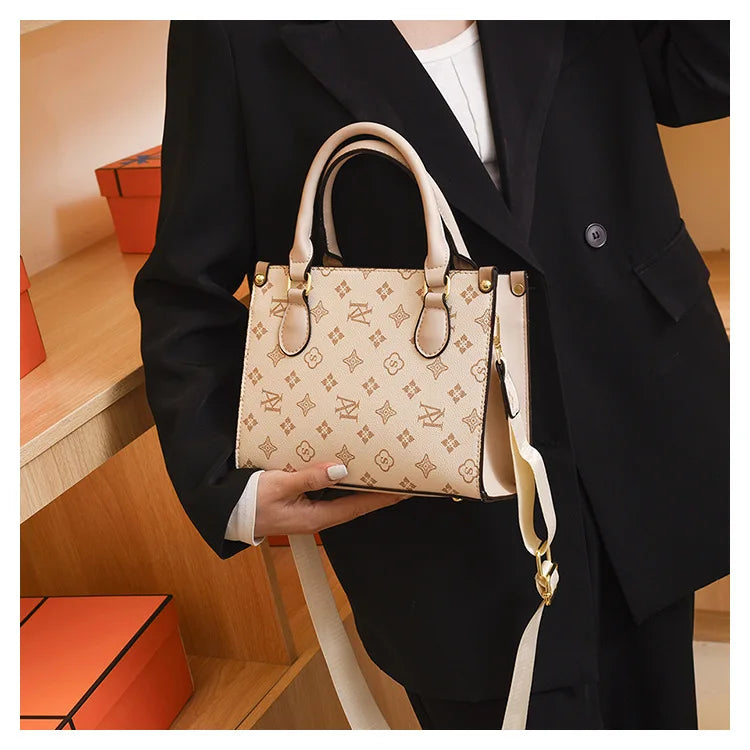 Elegant Retro Women's Tote Bag Single Shoulder Crossbody Bag Floral Print Ladies Handbag Luxury Texture Commuter Messenger Bag luxecrown.co.uk
