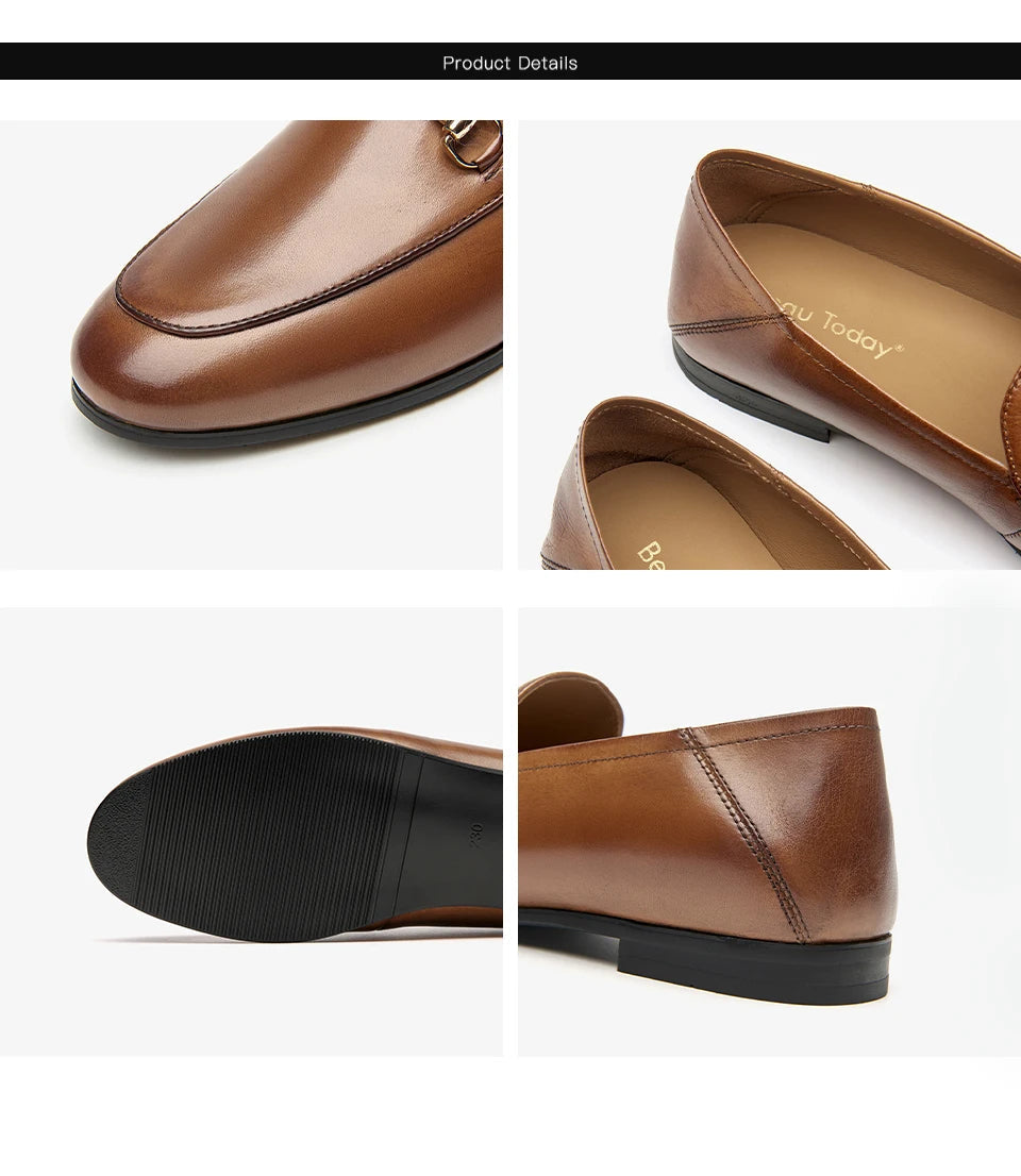 BEAUTODAY Dress Shoes Women Loafers Cow Leather Sheepskin Rubber Formal Business Suit Ladies 2025 Spring Autumn Handmade 27171 luxecrown.co.uk