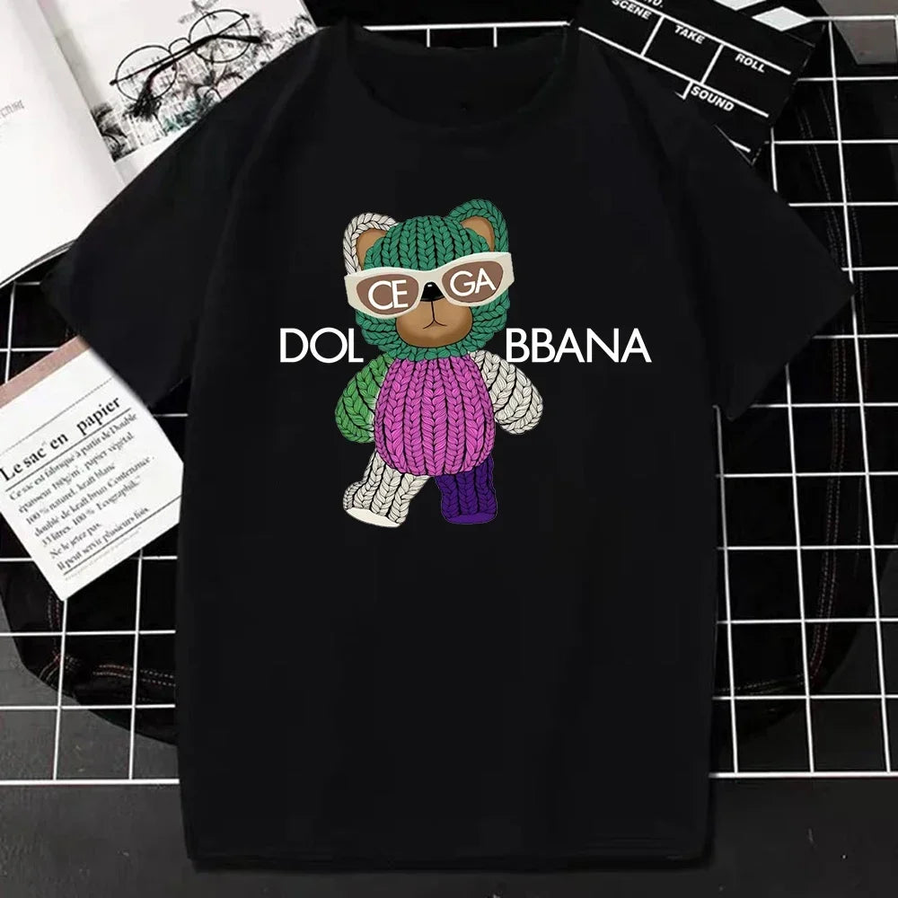 Luxury Brand Fashion T Shirt for Men Summer Letters Print Short Sleeve Tshirt Casual Breathable Women T-Shirt Kids Clothing Streetsharks