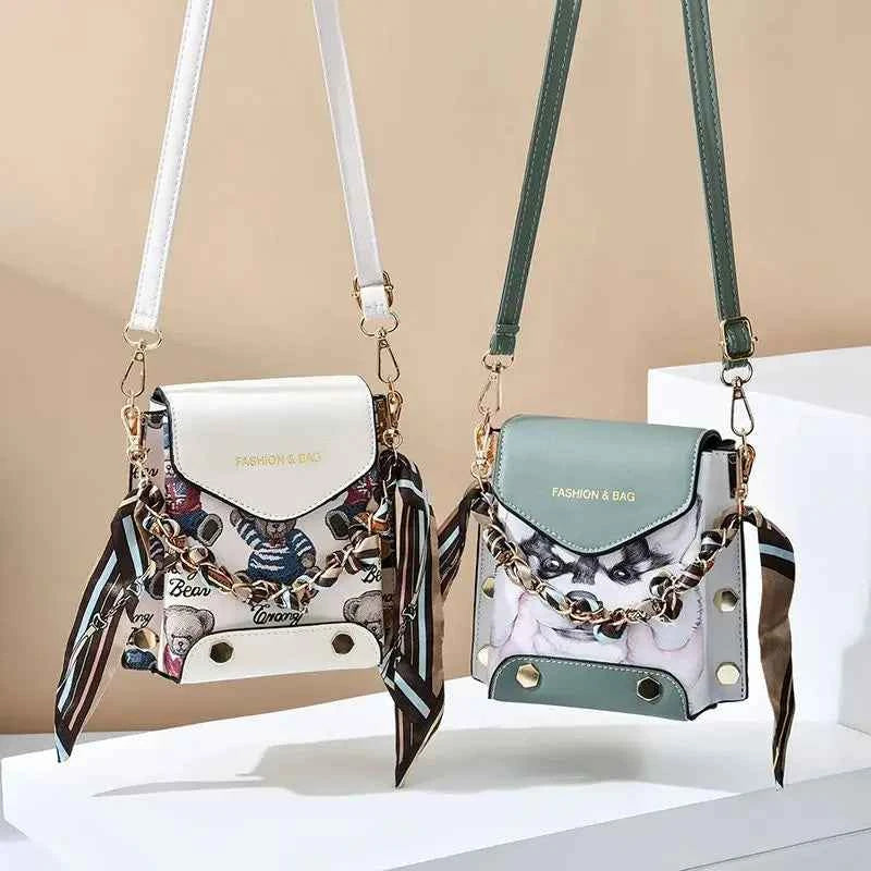New Faion Women's Mobile Phone Menger Bag Pur Double oulder Bag PU Leather No Brand Registered Trademark