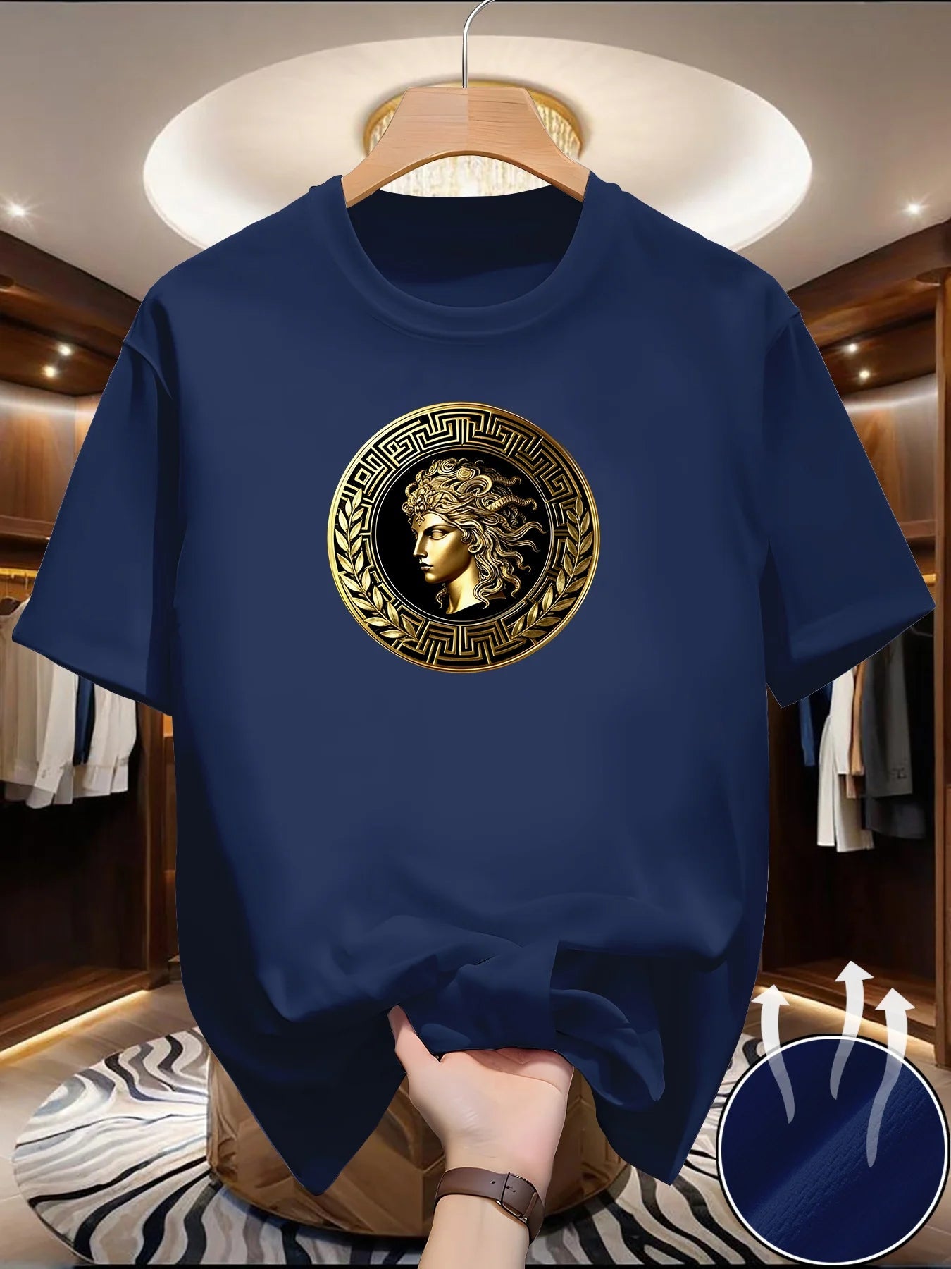 Men's Side face beauty print T-shirt Summer Outdoor Casual Sports Quick Drying Short Sleeve Top Europe Size Men Clothing for Son luxecrown.co.uk