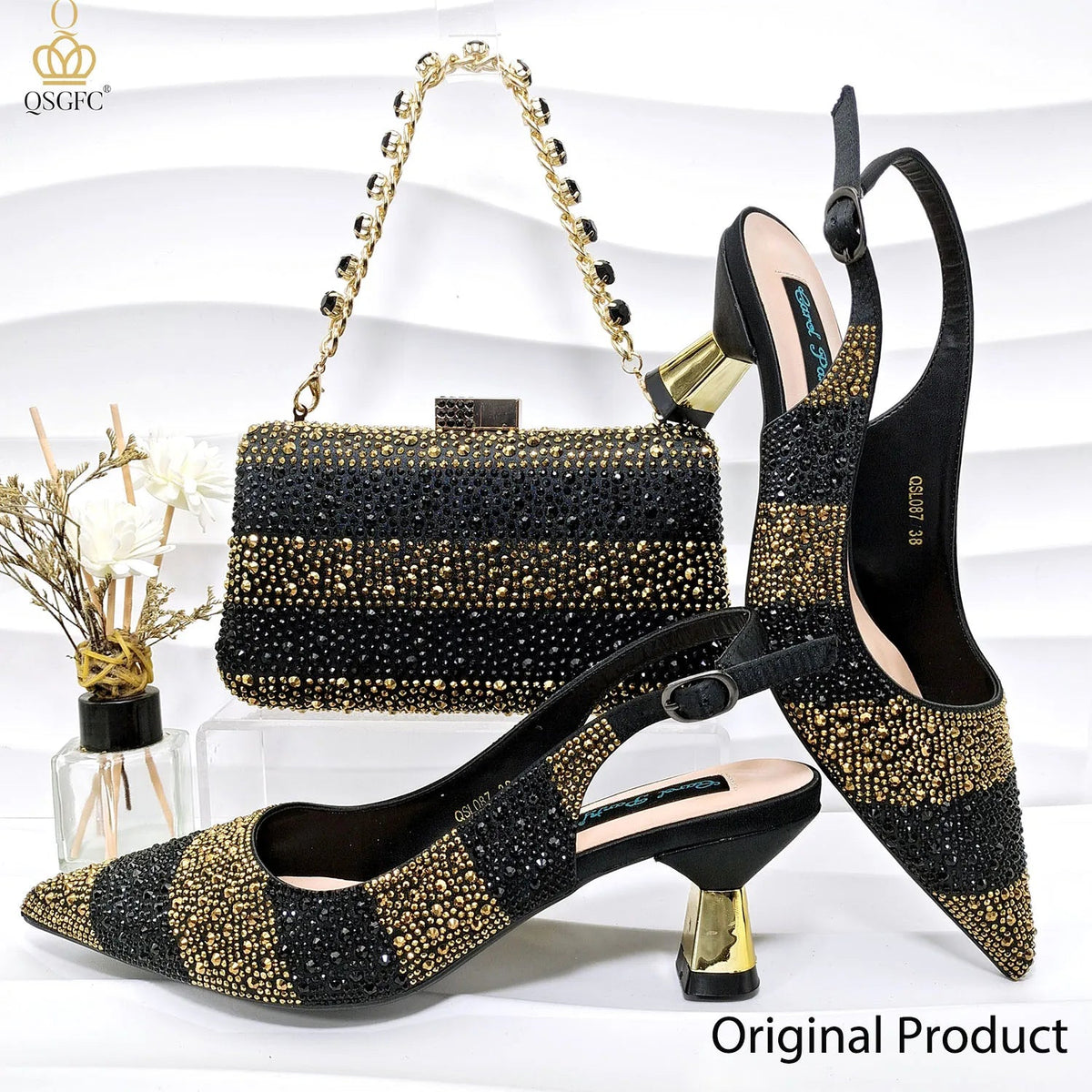 2026 Nigerian Women Heel Ladies Italian Luxury Design Green Shoes And Bag Set Decorated with Rhinestone Handbag Wedding Party luxecrown.co.uk