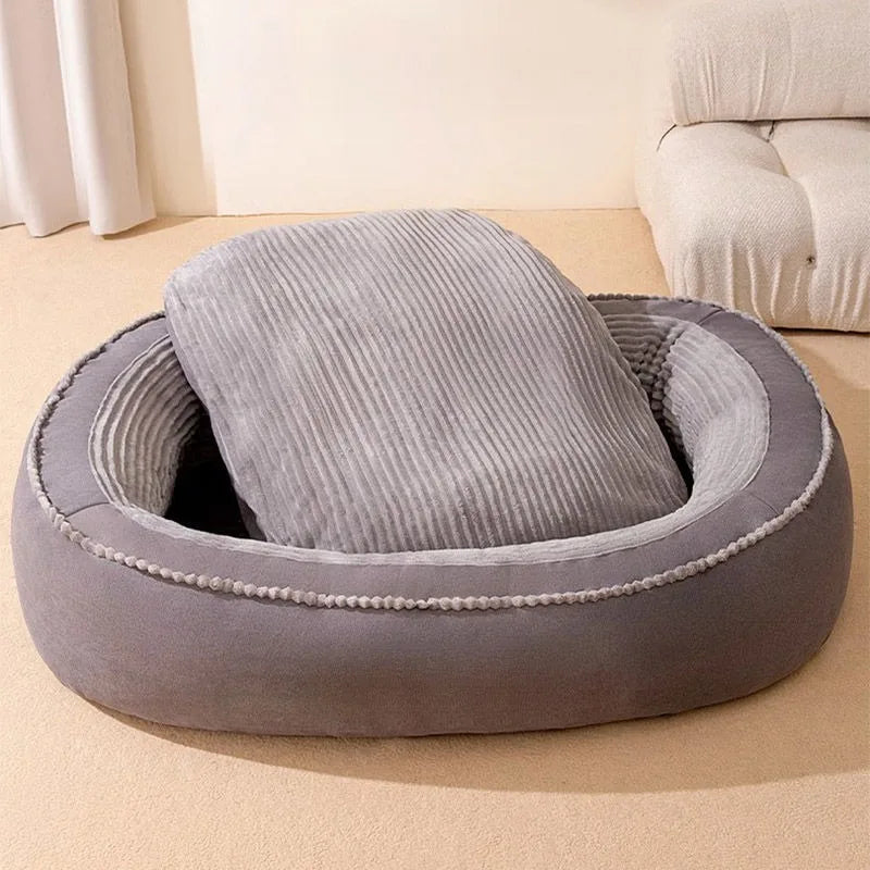 Pet Bed Comfortable Donut Round Dog Kennel Soft Washable Dog Cat Cushion Bed Warm Puppy Kitten House luxecrown.co.uk