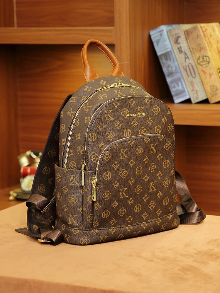 Mkf Genuine Vintage Retro Casual Backpack for Women, Original Design Niche Women's Bag, Large Capacity Travel Trendy Bag luxecrown.co.uk