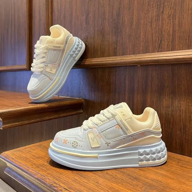 2025 Four Seasons New Anti-slip Wear-resistant Thick Sole Increase Comfortable Outdoor Trend Fashion Casual Pair Board Shoes Streetsharks