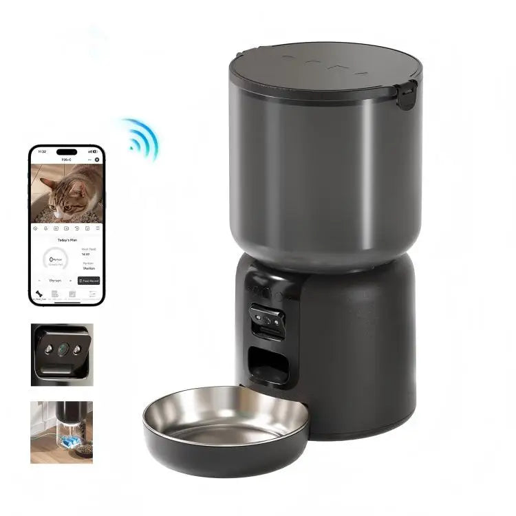 Coofull Elecpet 3 in 1 Smart Pet Feeder With Laser Tracking App Control AI Powered 4L Automatic Cat Food Dispenser luxecrown.co.uk