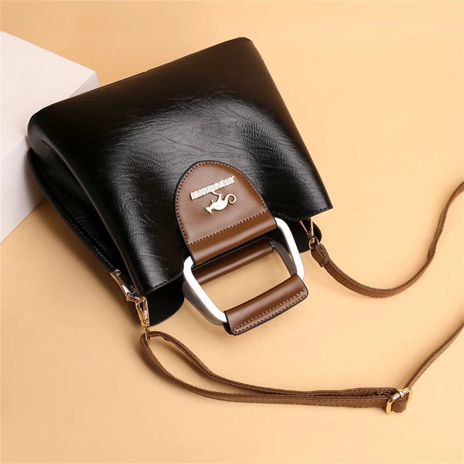 Luxury Designer Handbag Purses for Women 2024 Female Oil Leather Branded Shoulder Crossbody Messenger Tote Bag Small Fashion Sac Streetsharks