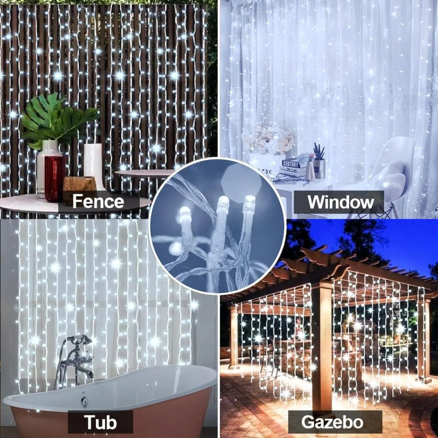 Solar Curtain Lights Outdoor Fairy Lights 300 LED Remote Control Waterproof Fairy String Light for Party Christmas Autumn Decor Streetsharks