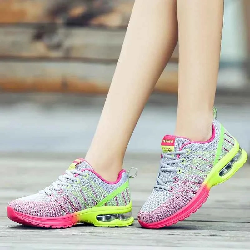 Spring 2023 Plus Size Women's Shoes Low Top Round Toe Mesh Breathable Casual Sports Shoes Weave Knit Lower Heel