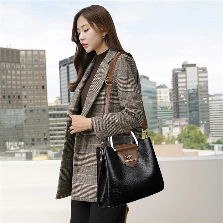 Luxury Designer Handbag Purses for Women 2024 Female Oil Leather Branded Shoulder Crossbody Messenger Tote Bag Small Fashion Sac Streetsharks