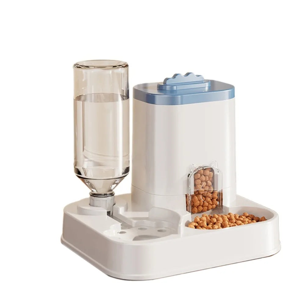 Automatic Cat & Dog Water Dispenser with Integrated Food Basin No Batteries Needed,Automatic Pet Feeder One-Piece Design luxecrown.co.uk